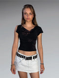 Black Japanese Floral Drape Top (S)