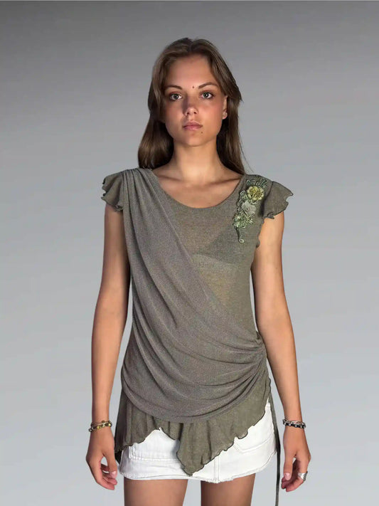 Asymmetrical Fairy Mesh Top (M)