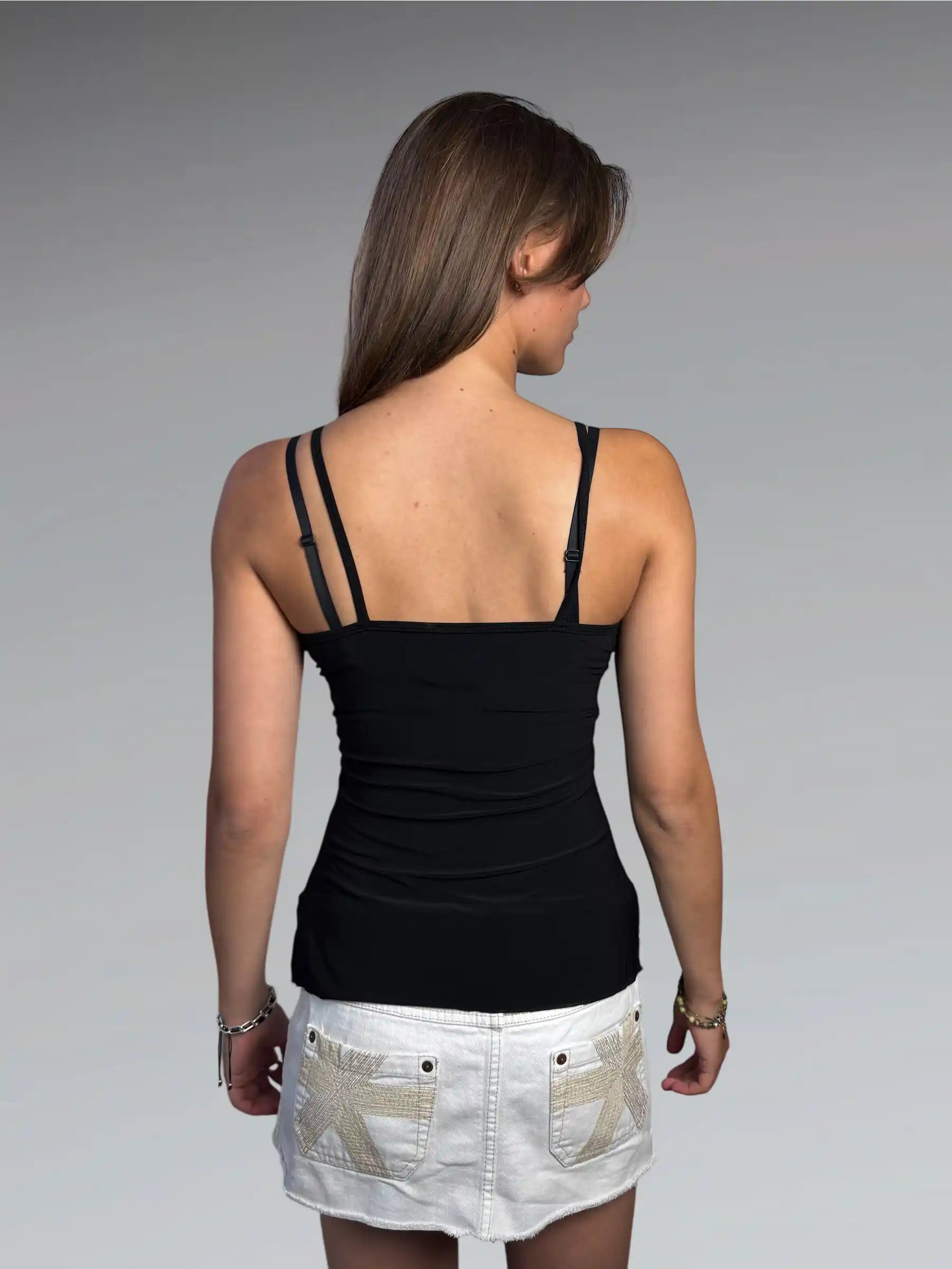 Black Embellished Empire Waist Top (S)
