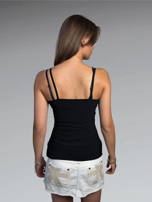 Black Embellished Empire Waist Top (S)