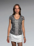 Baroque Print Ruched Top (M)