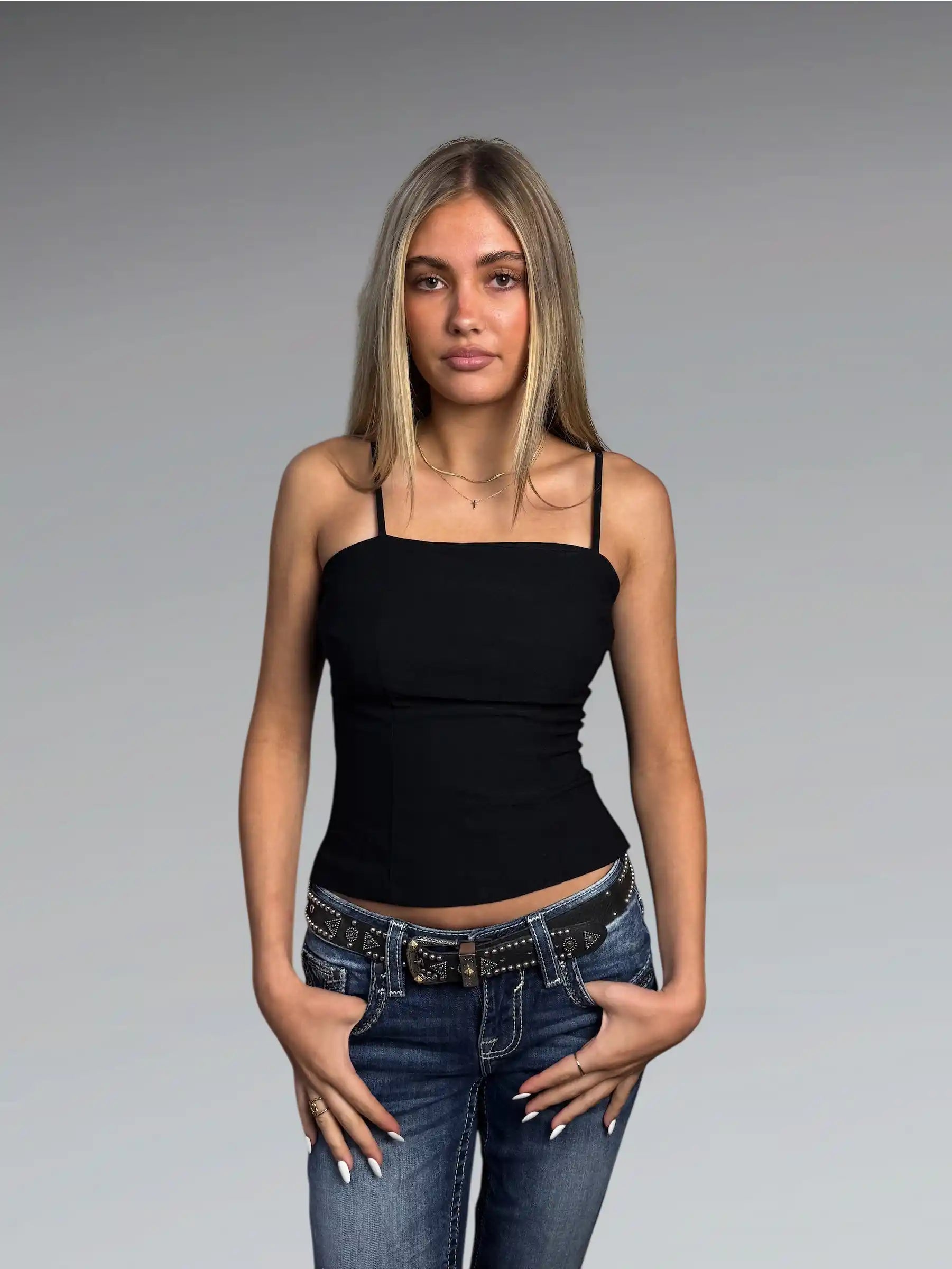 Black Zip Corset Top (S)