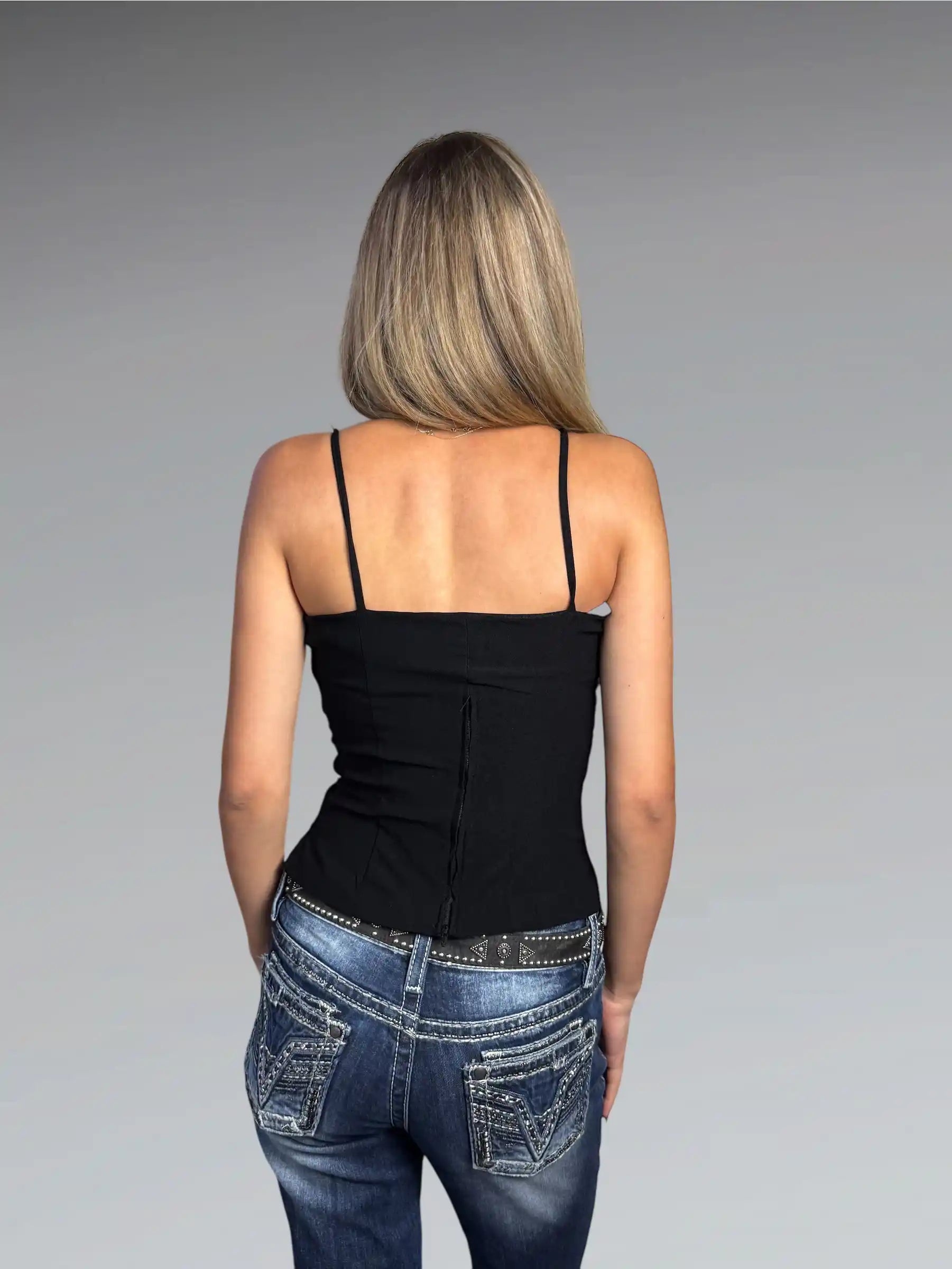 Black Zip Corset Top (S)