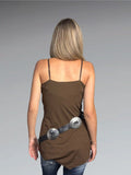 Brown Spaghetti Strap Handkerchief Dress (S)