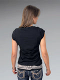 Y2K Black Skull Print Cotton Top (L)