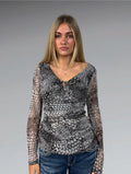 INC Snakeskin Print Vintage Top (S)