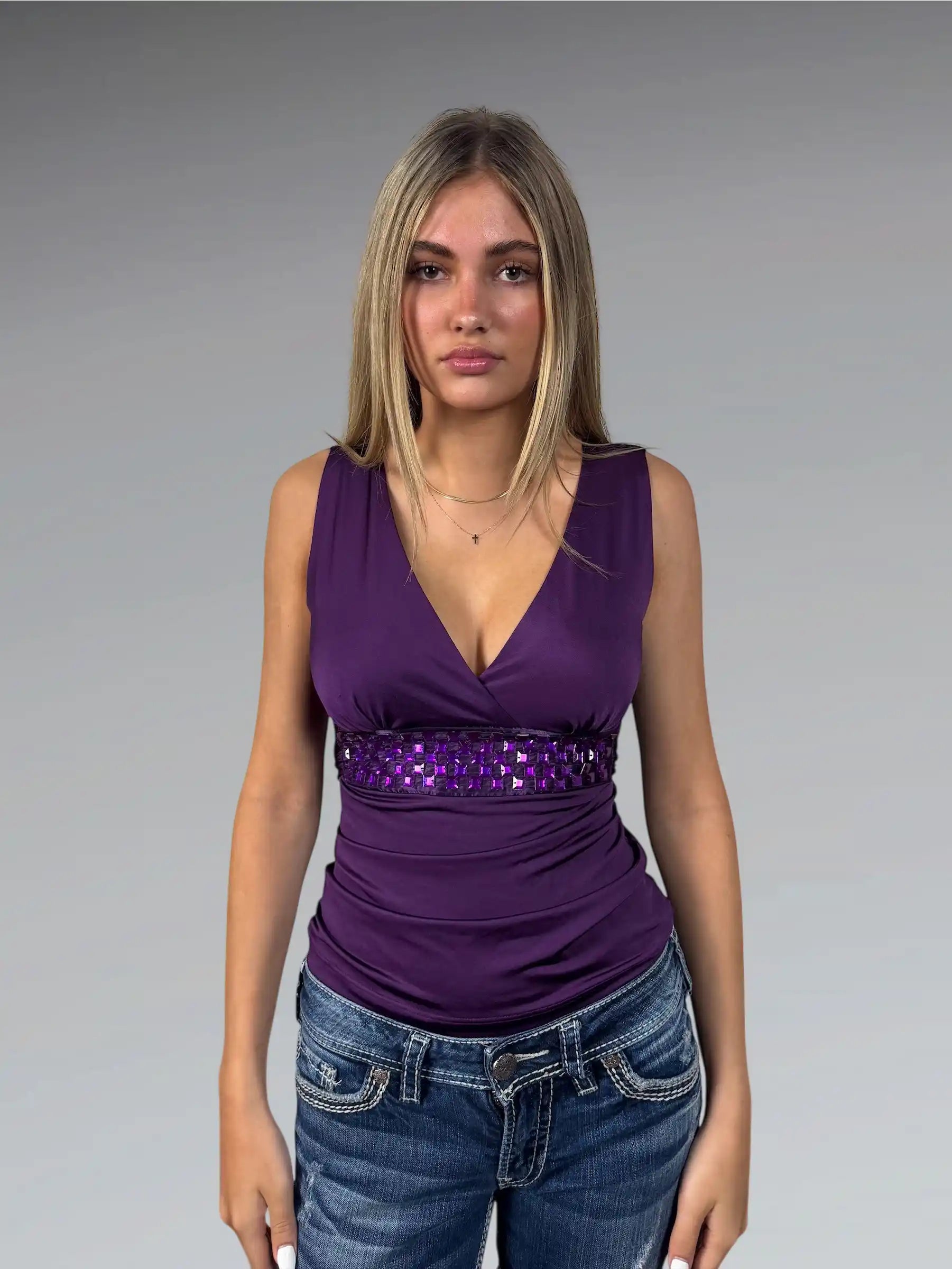 Light Purple Disco-Inspired Party Top (S)