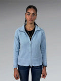 Turquoise Knit Zip-Up Cardigan (S)