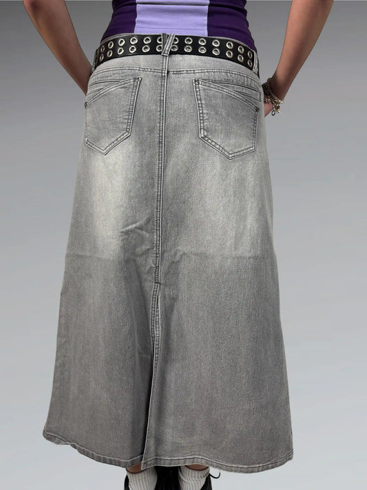 Light Grey Maxi Denim Skirt (L)