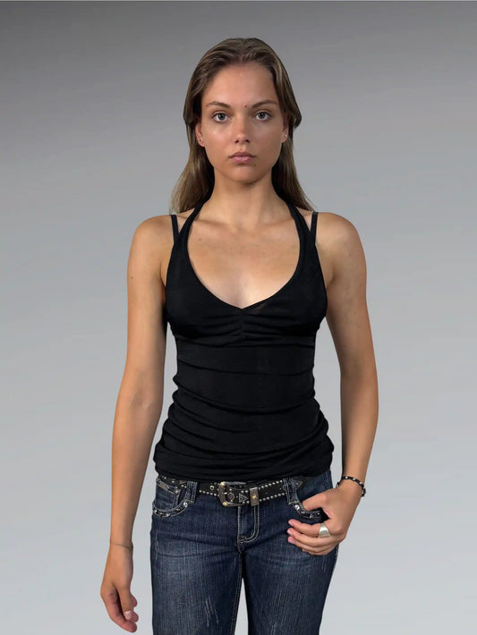 Minimalist Black Lightweight Summer Top (S)