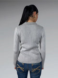 Ruff Hewn Grey Ribbed Full-Zip Cardigan (M)