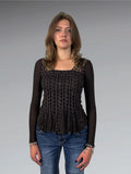 Francais Montreal Brown Ruched Top (S)