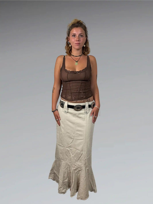 Z Cavaric Beige Cotton Skirt (M)