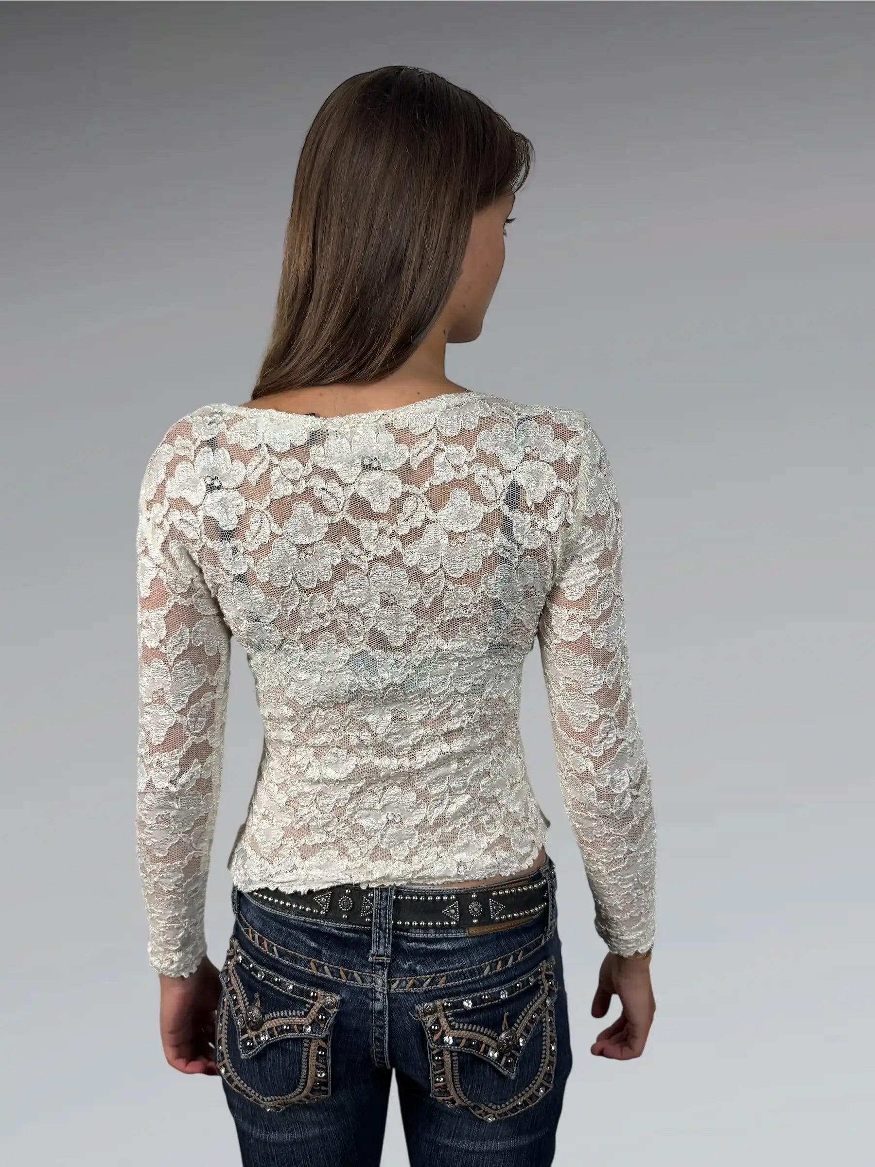 Michi Collection White Elegant Blouse Top (M)