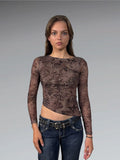 Rebellious Dreamer Boho Brown Floral Top (XS)