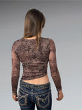 Rebellious Dreamer Boho Brown Floral Top (XS)