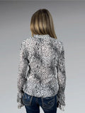 Kaelyn Max White Tiger Print Long Vintage Top (S)