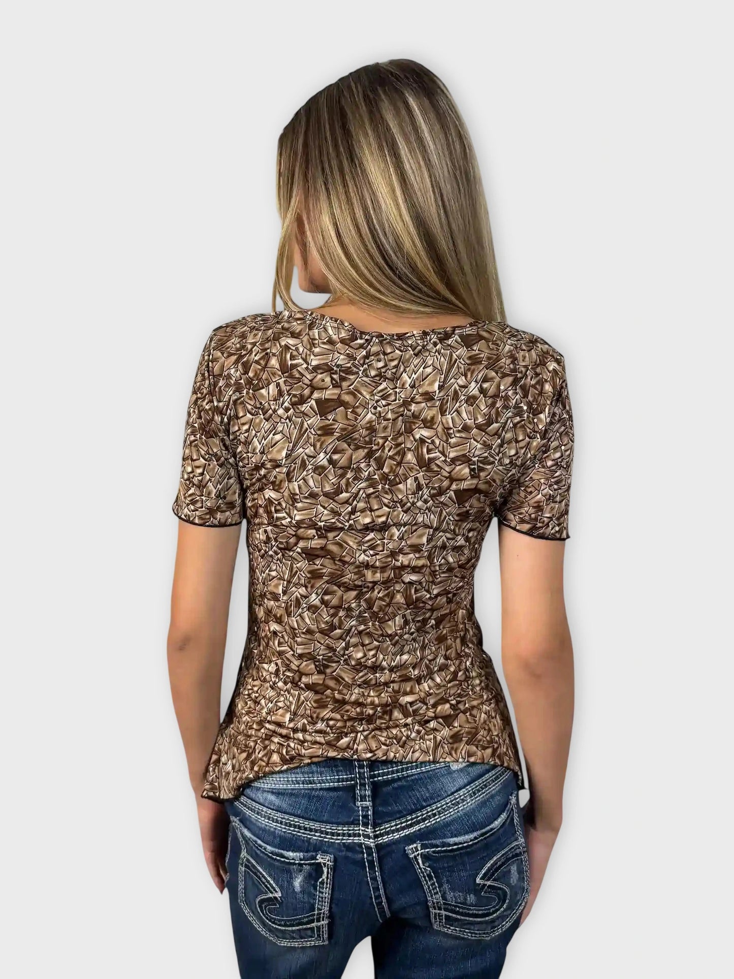 Brown Abstract Pattern Tunic (S)