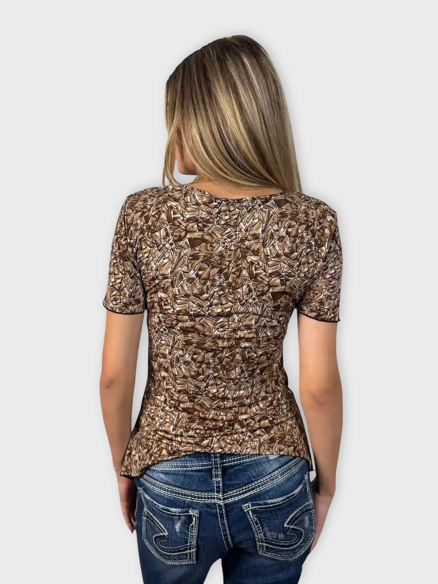Brown Abstract Pattern Tunic (S)