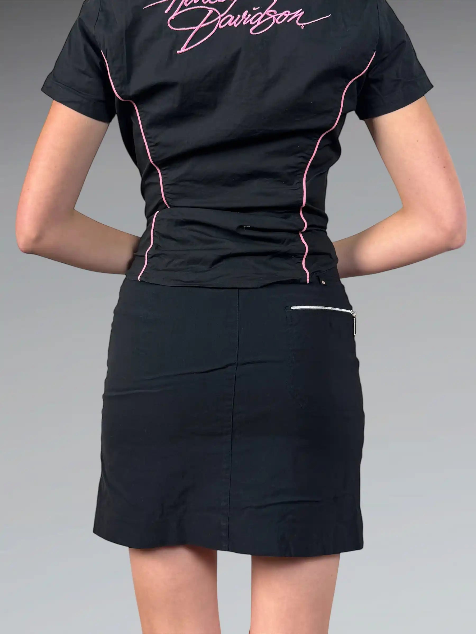 Jamie Sadock Black Zip Detail Skirt (M)