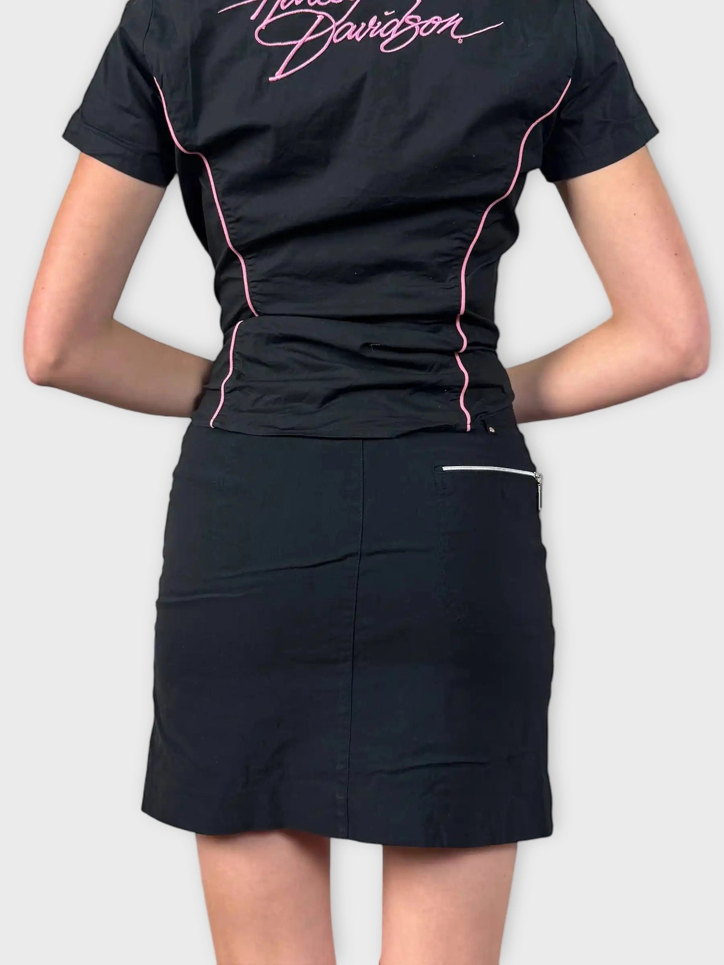 Jamie Sadock Black Zip Detail Skirt (M)