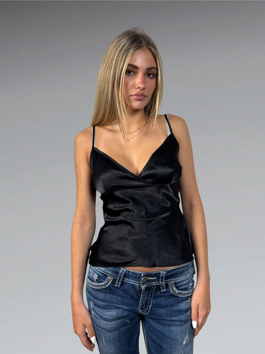 Black Silk Cami Top (S)