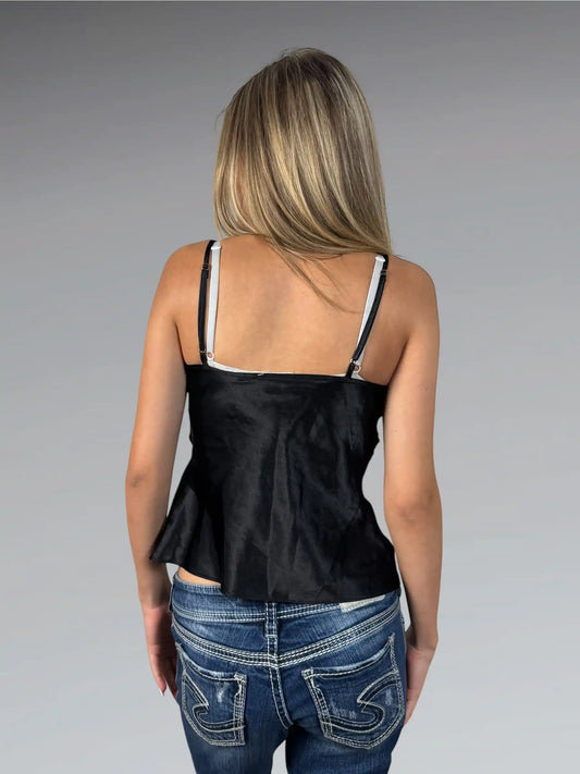 Black Silk Cami Top (S)