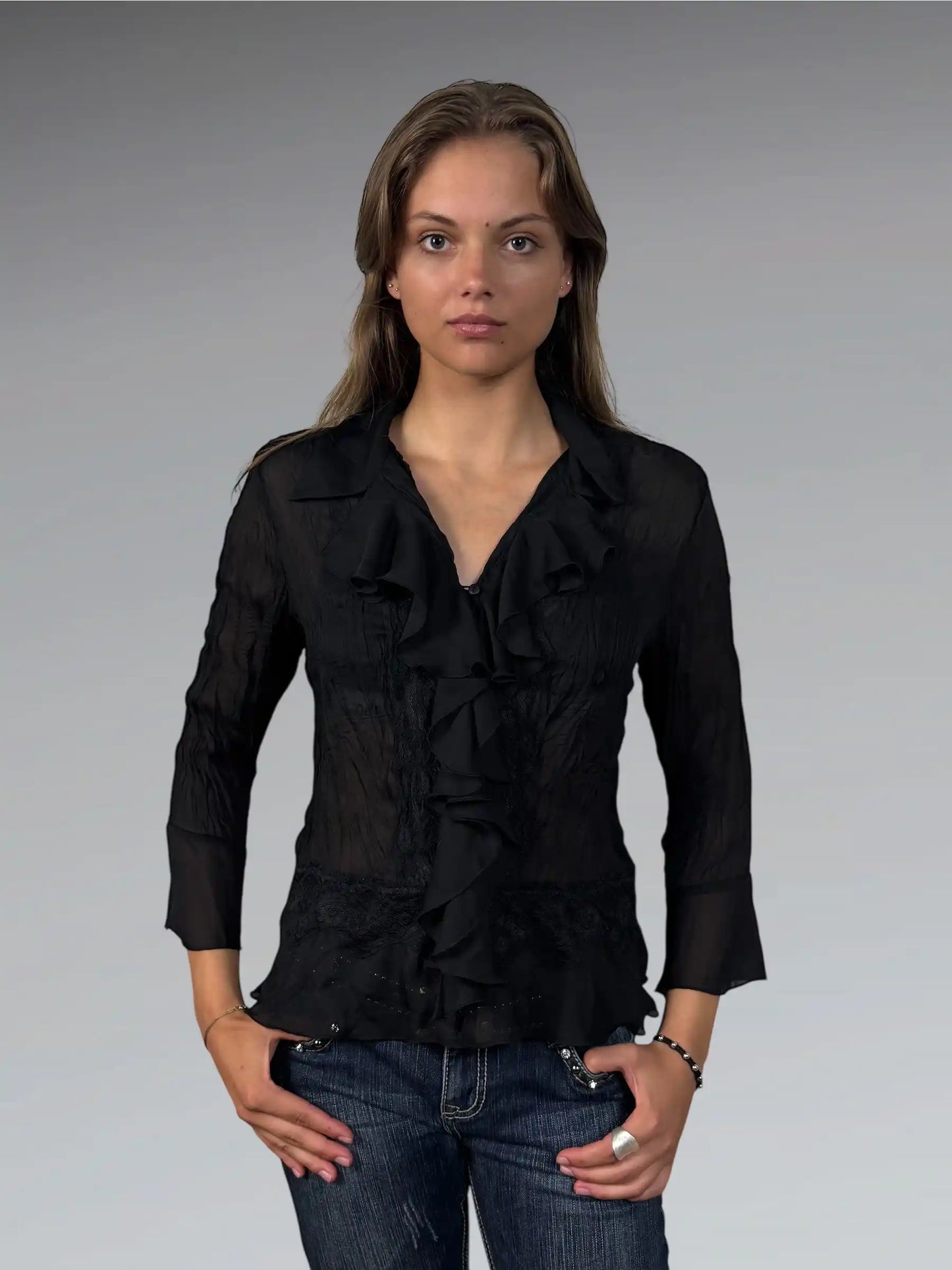 Allison Taylor Chic Black Vintage Dress Top (M)