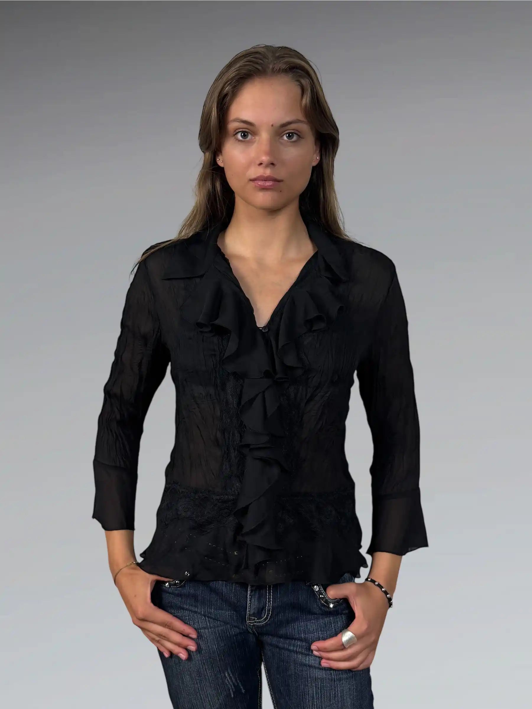 Allison Taylor Chic Black Vintage Dress Top (M)