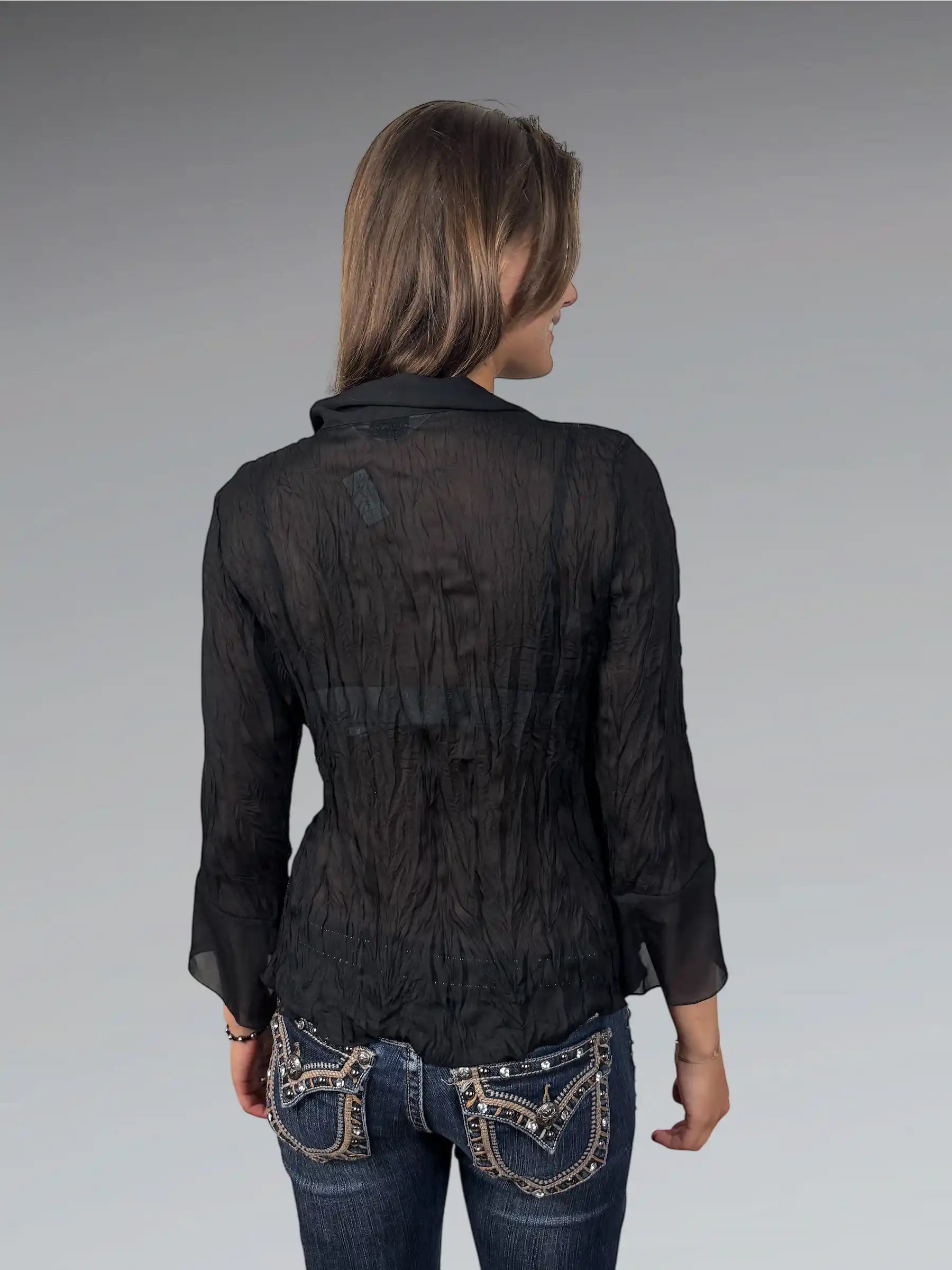 Allison Taylor Chic Black Vintage Dress Top (M)