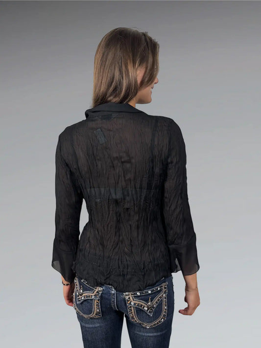 Allison Taylor Chic Black Vintage Dress Top (M)