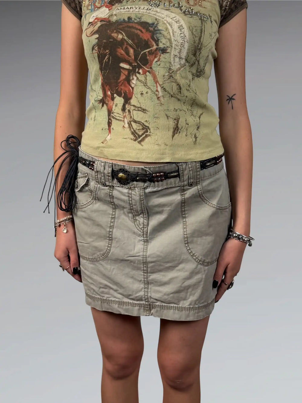 Earthtone Pocket Skirt in Cargo Style (XL)