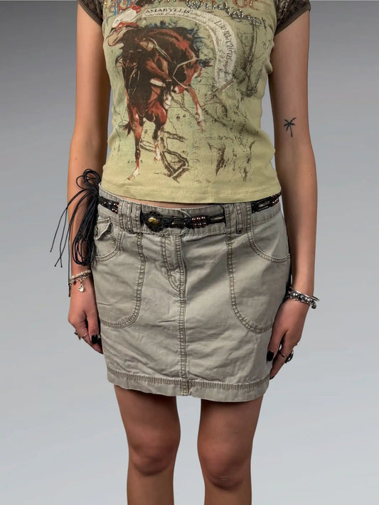 Earthtone Pocket Skirt in Cargo Style (XL)