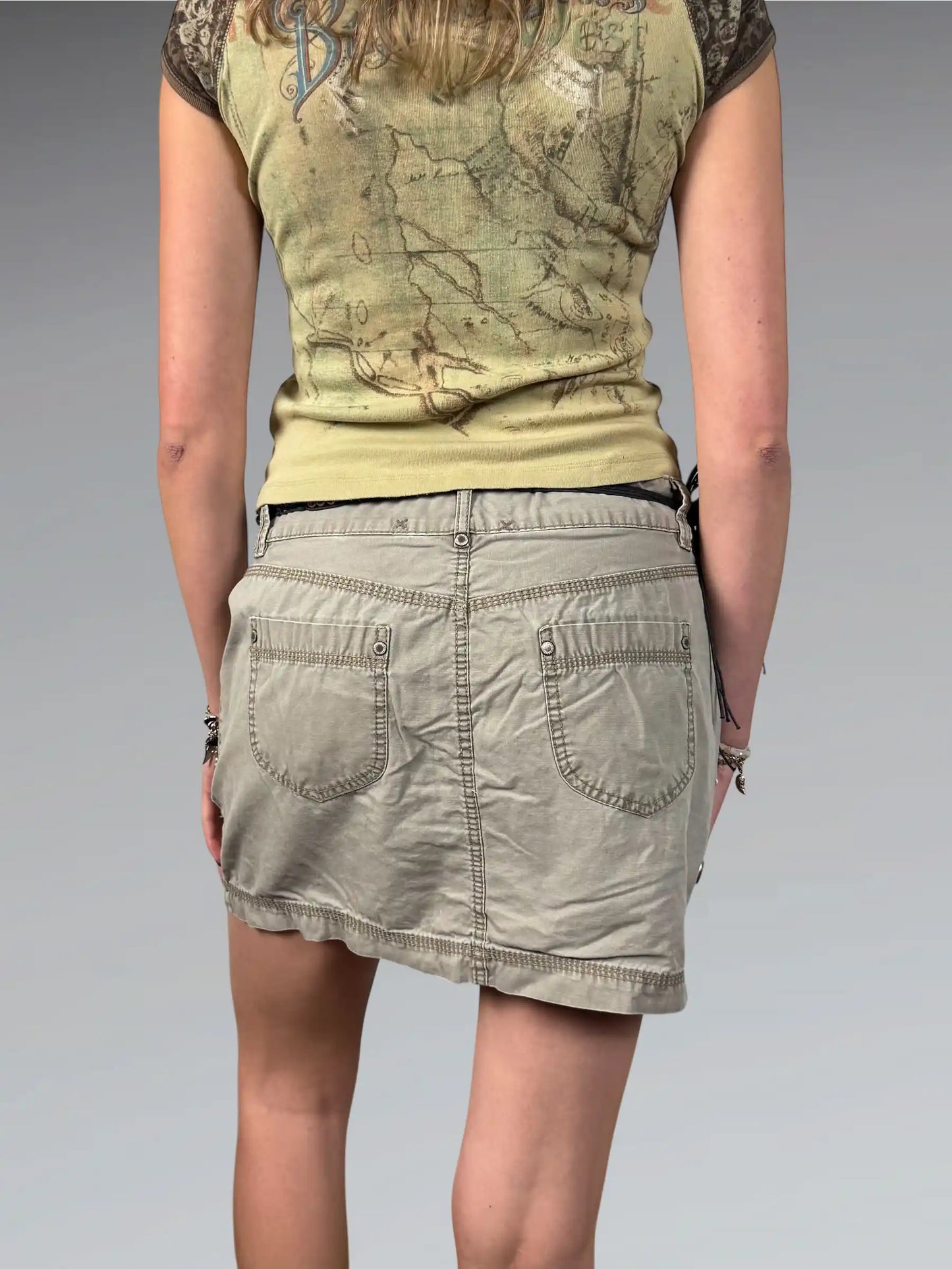 Earthtone Pocket Skirt in Cargo Style (XL)