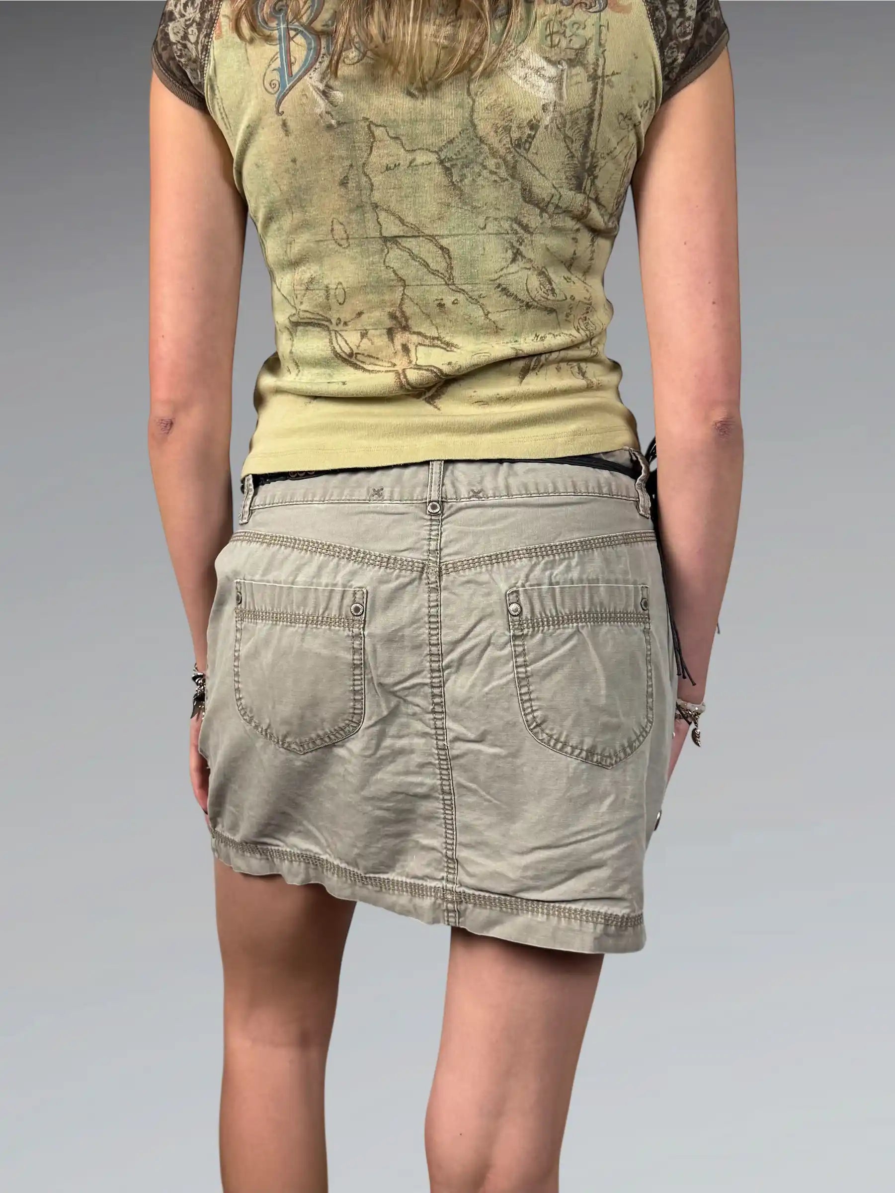 Earthtone Pocket Skirt in Cargo Style (XL)