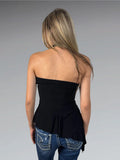Black Striped Metallic Knit Tank Top (M)
