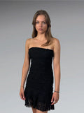 Guess Bow-Front Satin Cocktail Dress in Black (S)
