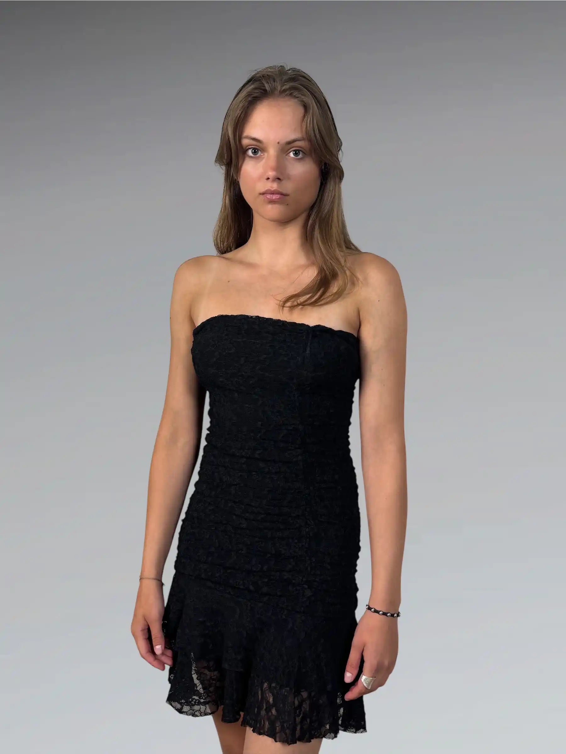 Guess Bow-Front Satin Cocktail Dress in Black (S)