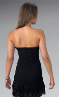 Guess Bow-Front Satin Cocktail Dress in Black (S)