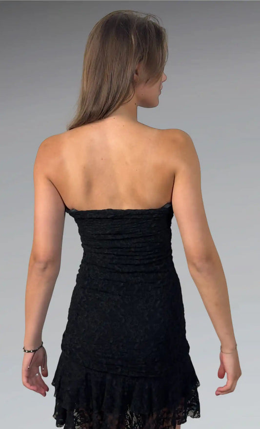 Guess Bow-Front Satin Cocktail Dress in Black (S)