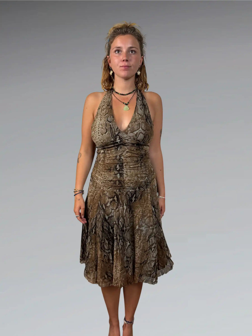 Serpent Skin Bodycon Midi Dress (XS)