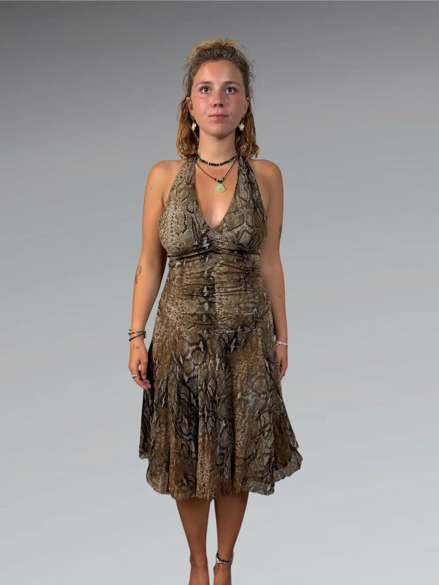 Serpent Skin Bodycon Midi Dress (XS)