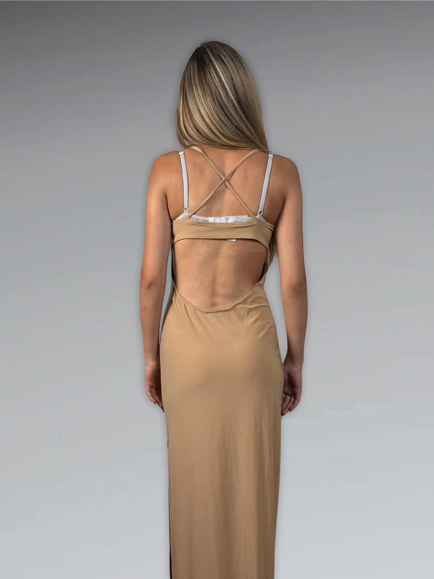 Sabora Yellow Floral Halter Maxi Dress (S)