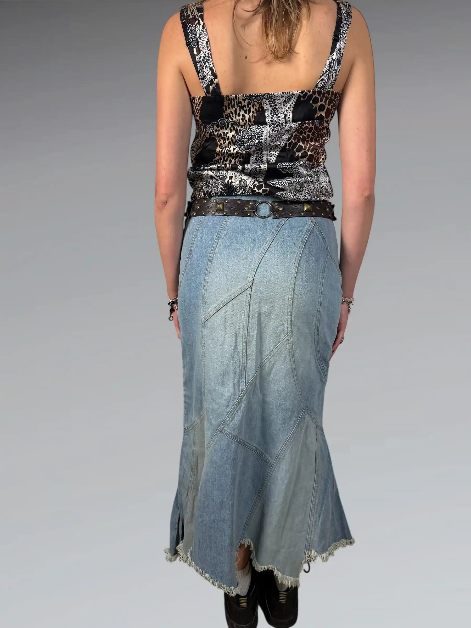 Free People Light Blue Bohemian Skirt (S)