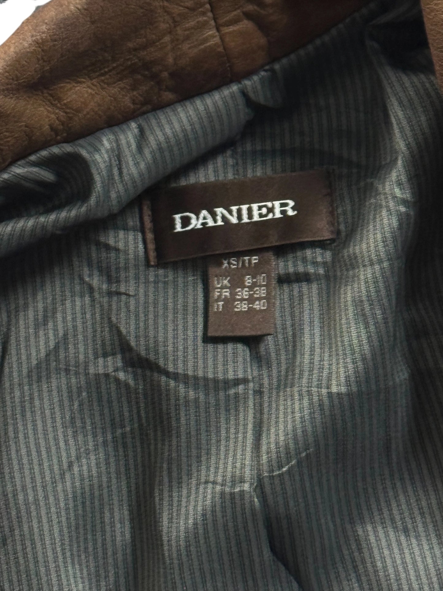 Danier Brown Genuine Leather Jacket (XS)