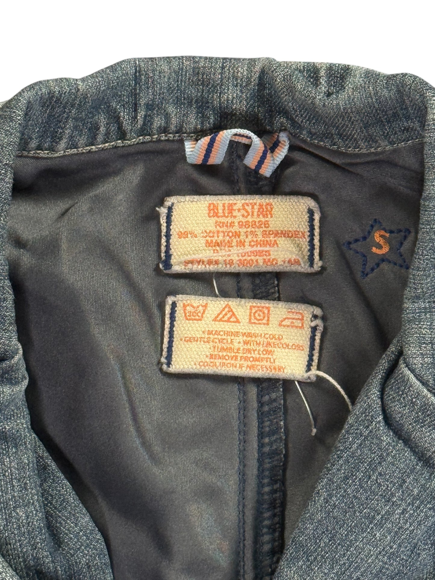 Blue Star Cropped Denim Vest Women (S)