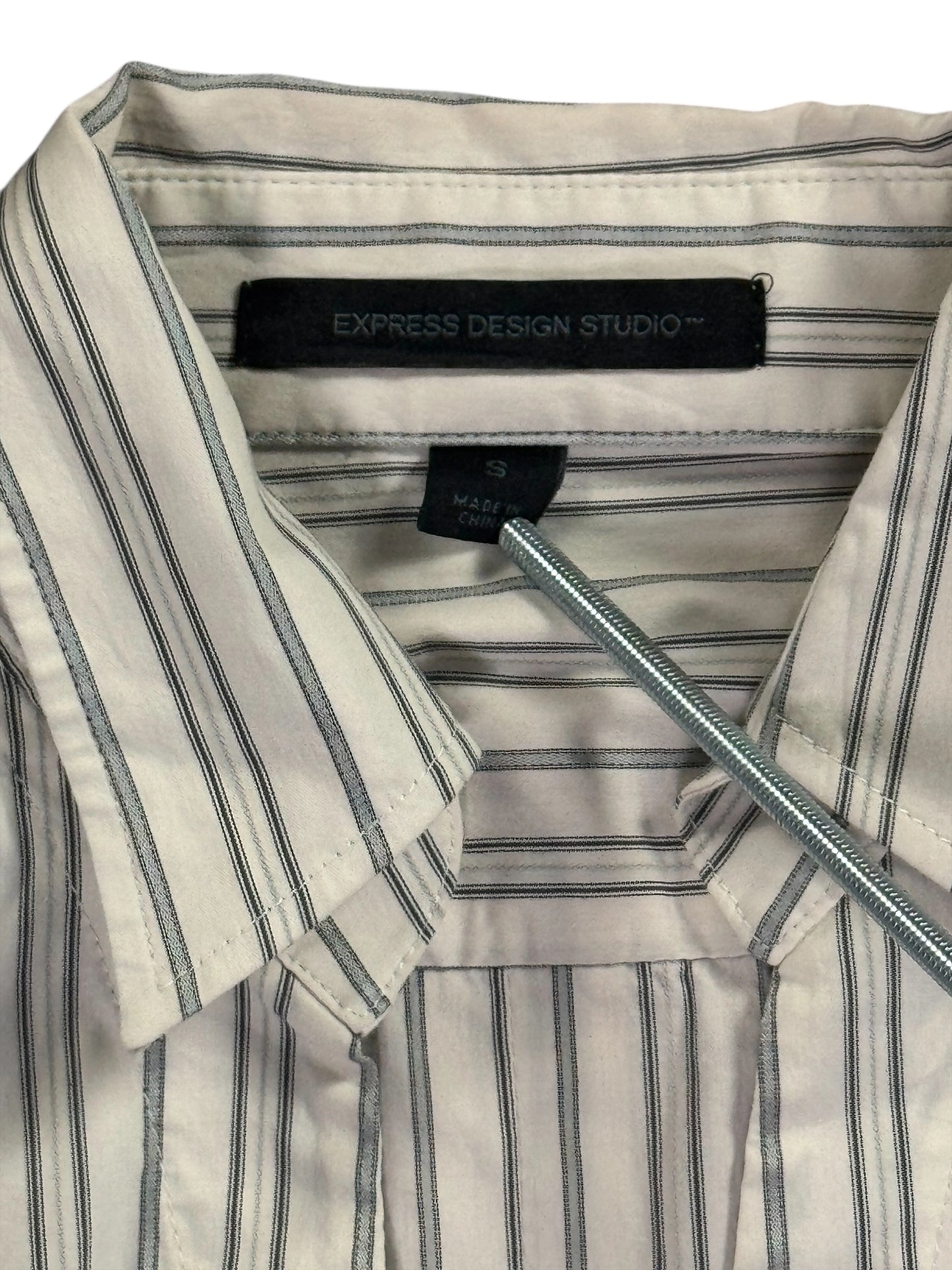 Classic Pinstripe Business Fitted Shirt (S)