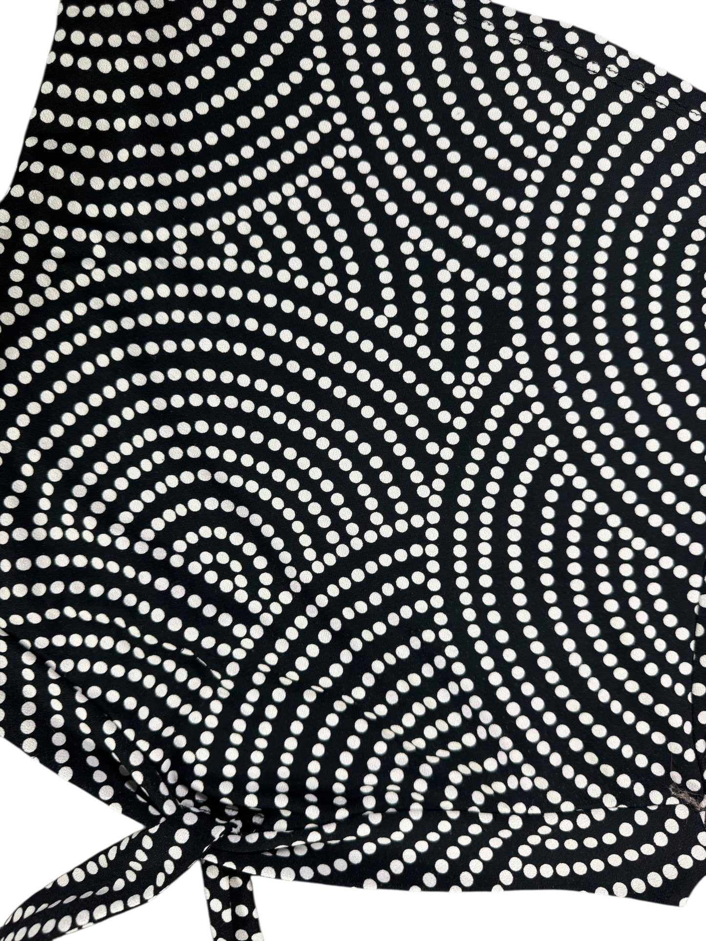 Y2K Op-Art Black & White Tie Top (M)