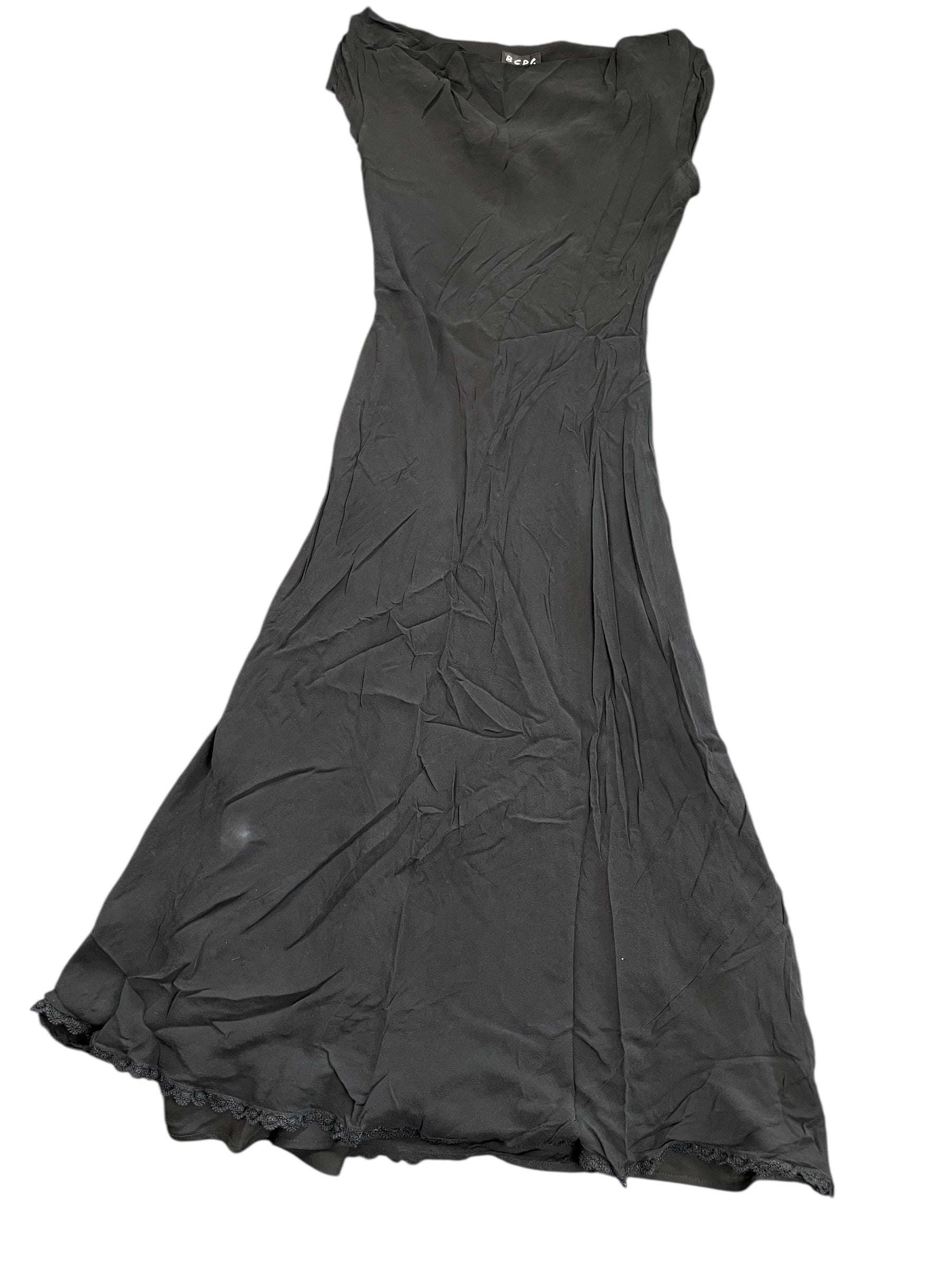 BCBG Black Silk Slip Dress (S)