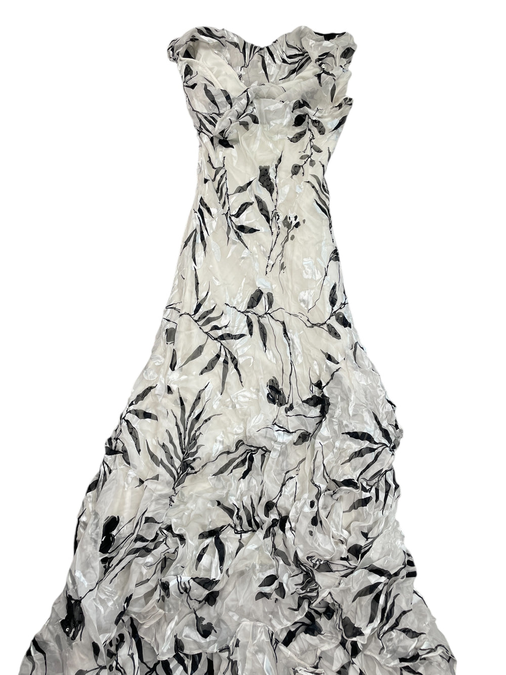 Jeane Alexander Floral White Maxi Dress (S)
